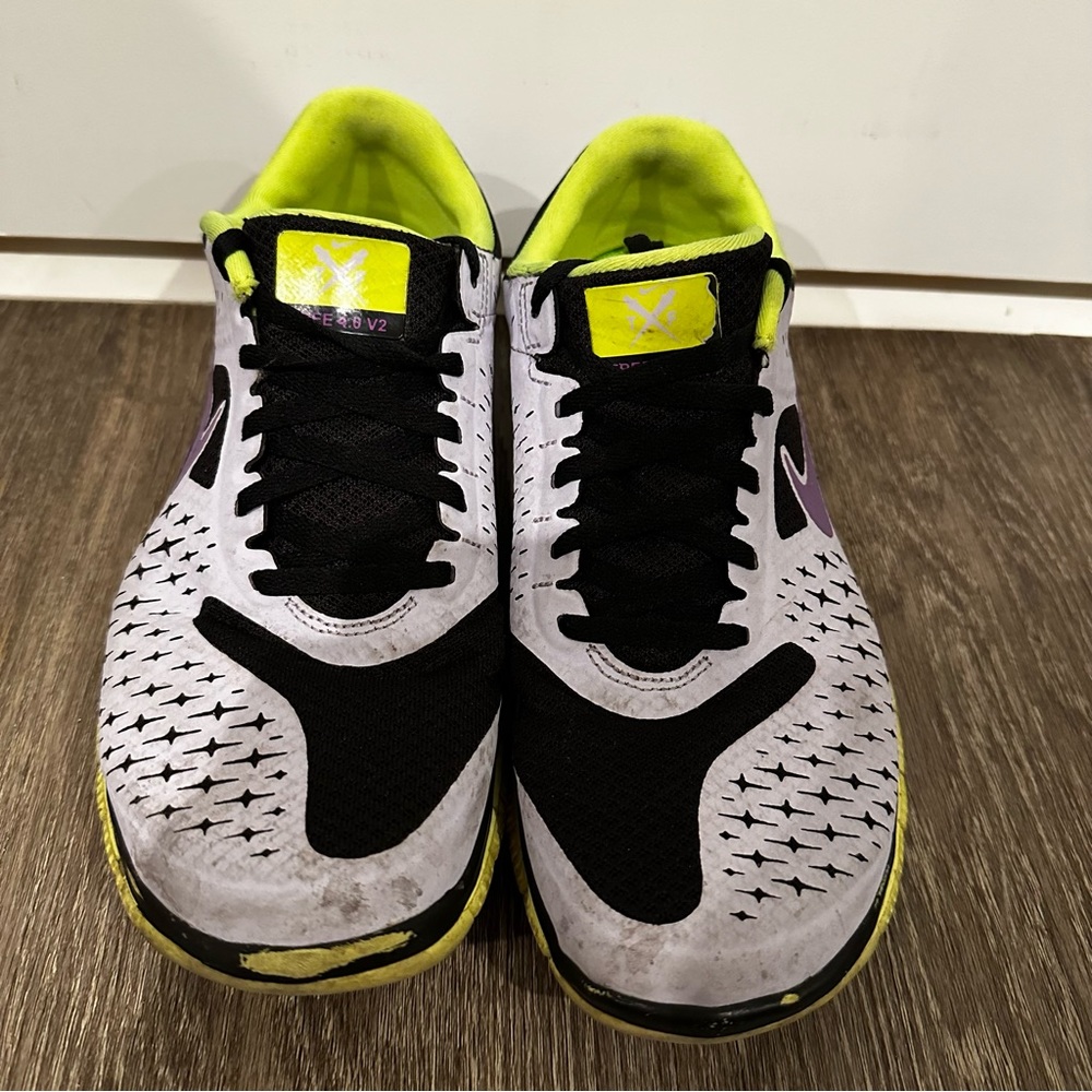 Nike Free 4.0 V2 Sneaker Shoes Purple Yellow Size 9.5